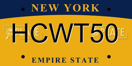 HCWT50 New York License Plate