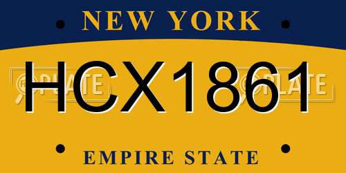 HCX1861 New York License Plate