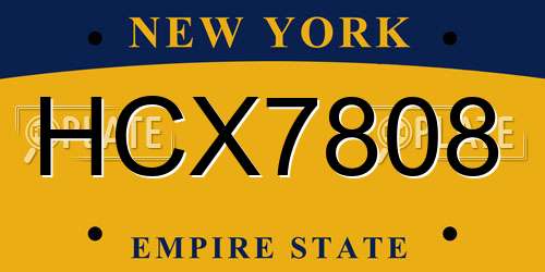 HCX7808 New York License Plate