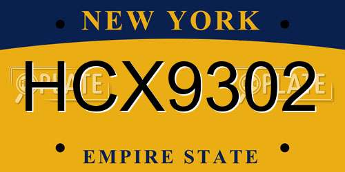 HCX9302 New York License Plate
