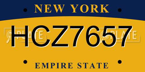 HCZ7657 New York License Plate