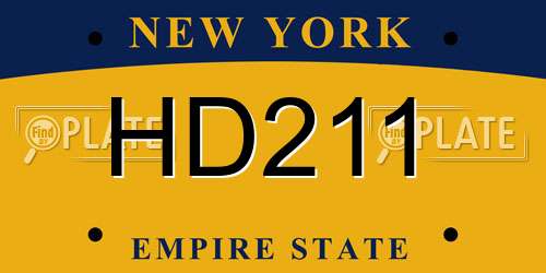 HD211 New York License Plate