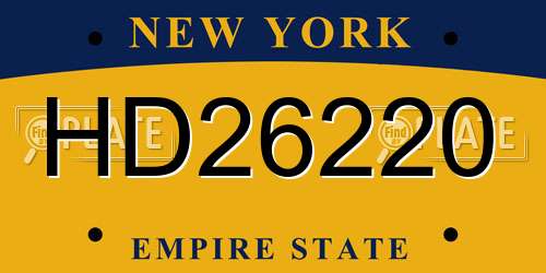 HD26220 New York License Plate