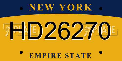 HD26270 New York License Plate