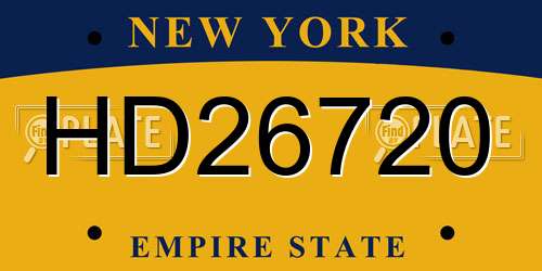 HD26720 New York License Plate