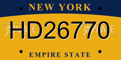 HD26770 New York License Plate