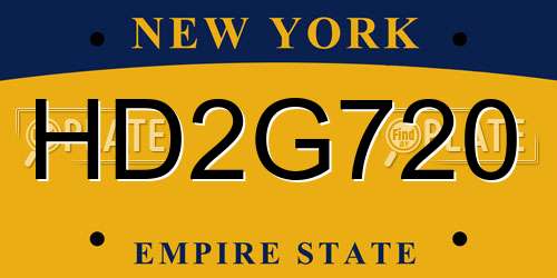 HD2G720 New York License Plate
