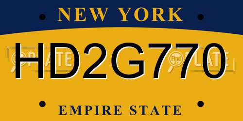 HD2G770 New York License Plate