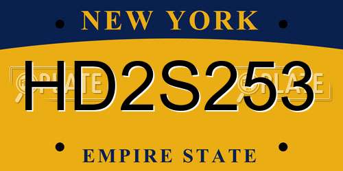 HD2S253 New York License Plate