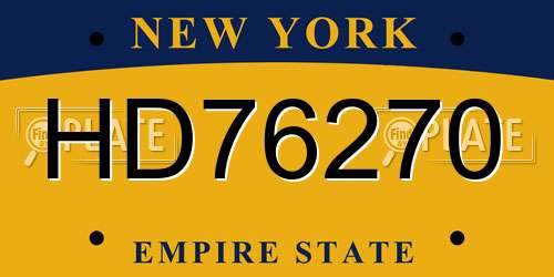 HD76270 New York License Plate