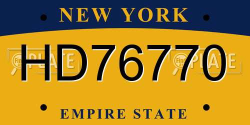 HD76770 New York License Plate