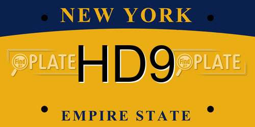 HD9 New York License Plate