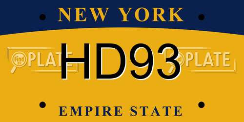 HD93 New York License Plate