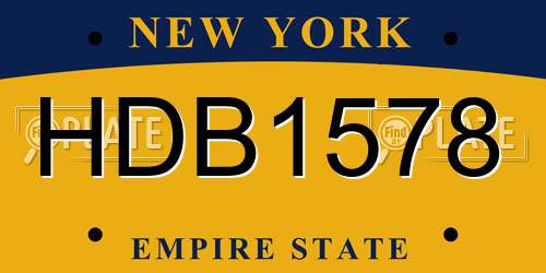HDB1578 New York License Plate