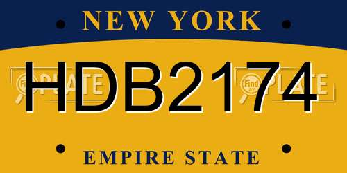 HDB2174 New York License Plate