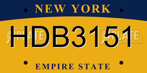 HDB3151 New York License Plate
