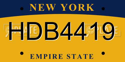 HDB4419 New York License Plate