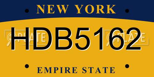 HDB5162 New York License Plate