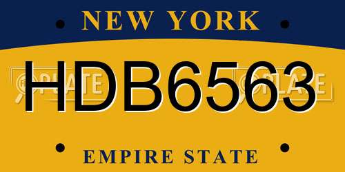 HDB6563 New York License Plate