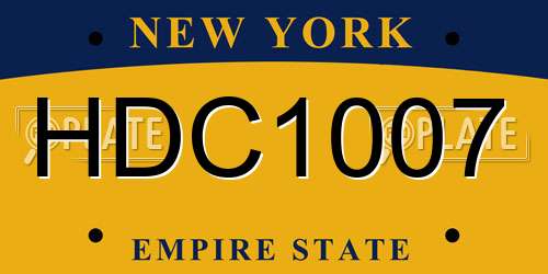 HDC1007 New York License Plate
