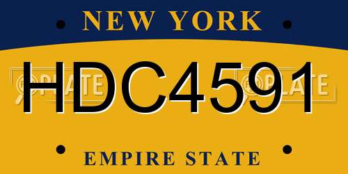 HDC4591 New York License Plate