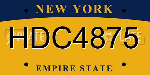 HDC4875 New York License Plate