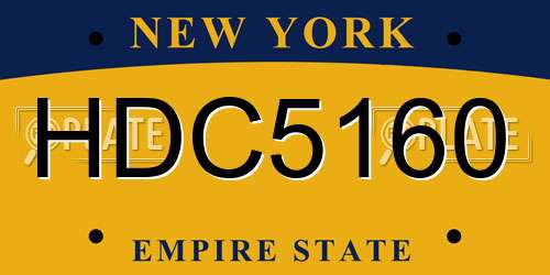 HDC5160 New York License Plate
