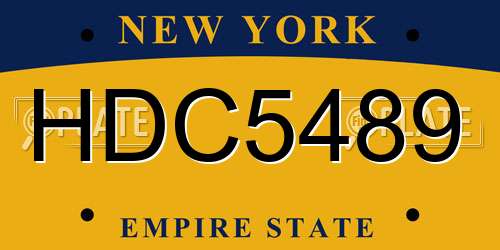 HDC5489 New York License Plate