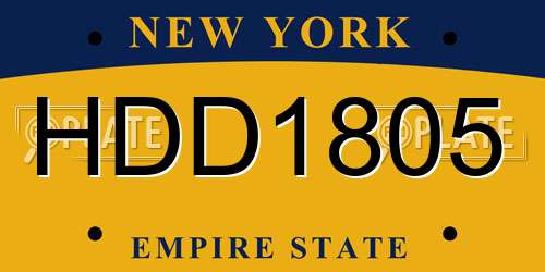 HDD1805 New York License Plate