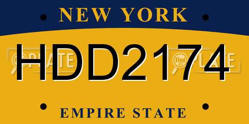 HDD2174 New York License Plate
