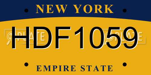 HDF1059 New York License Plate
