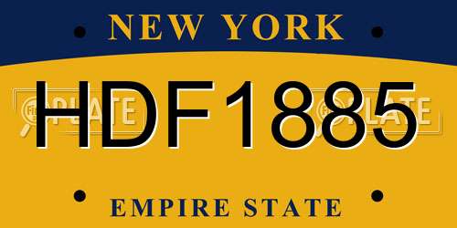 HDF1885 New York License Plate