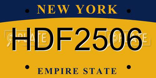 HDF2506 New York License Plate