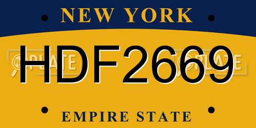 HDF2669 New York License Plate
