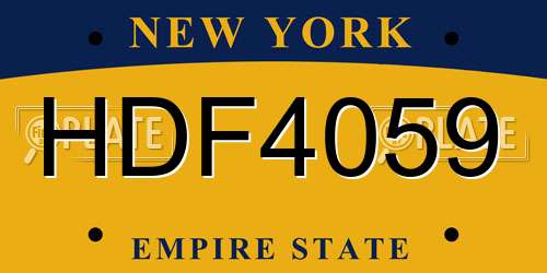 HDF4059 New York License Plate
