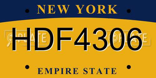 HDF4306 New York License Plate