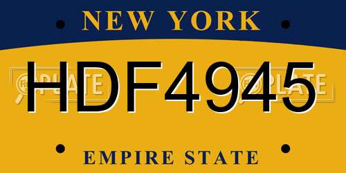 HDF4945 New York License Plate