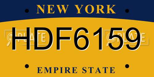 HDF6159 New York License Plate
