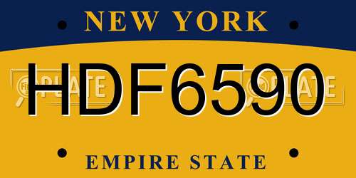 HDF6590 New York License Plate