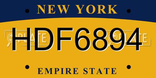 HDF6894 New York License Plate