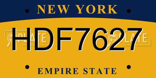 HDF7627 New York License Plate