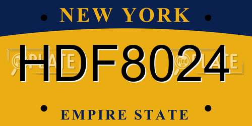 HDF8024 New York License Plate
