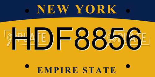 HDF8856 New York License Plate