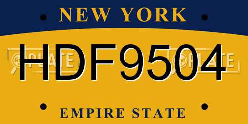 HDF9504 New York License Plate