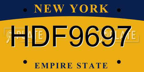 HDF9697 New York License Plate