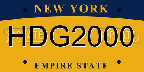 HDG2000 New York License Plate