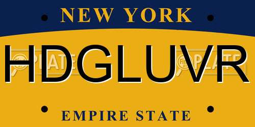 HDGLUVR New York License Plate