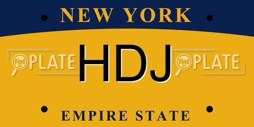 HDJ New York License Plate