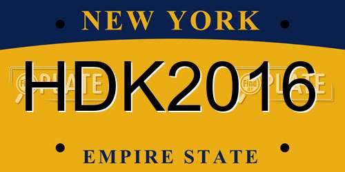 HDK2016 New York License Plate