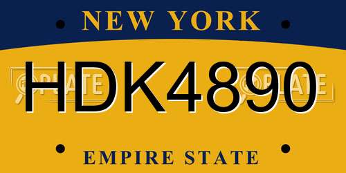 HDK4890 New York License Plate
